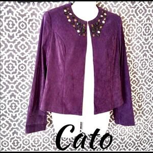 Cato Beaded Single Clasp Blazer. Size 8